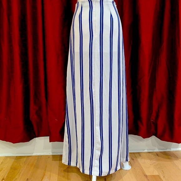 LF Blue & White Stripe Mini Skirt with Maxi Cape - Picture 4 of 4